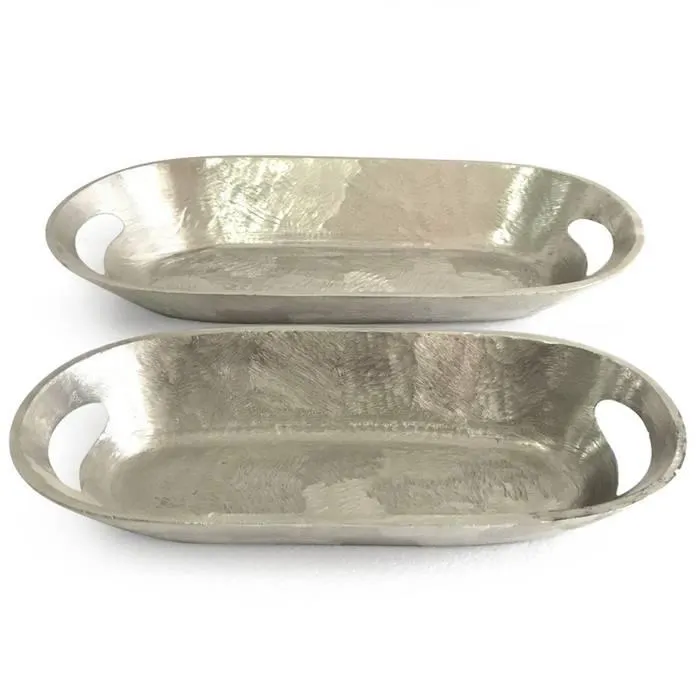 Juego de 2 bandejas ovaladas Tulipán Níquel