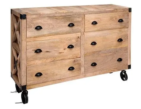 Aparador 6 Cajones Greta Madera Natural