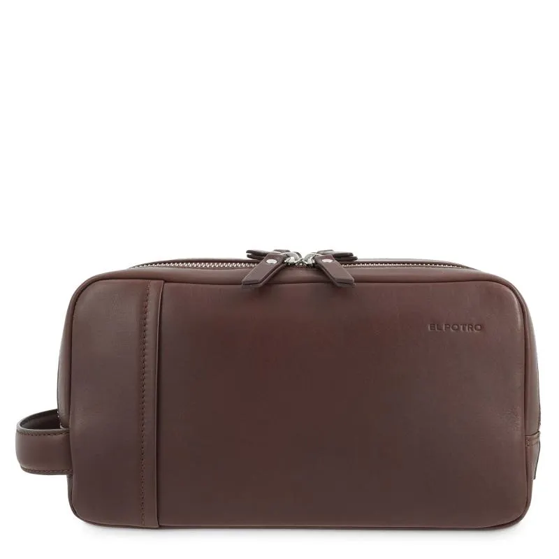 BOLSA DE ASEO DE PIEL CUERO COÑAC EL POTRO BOSTON