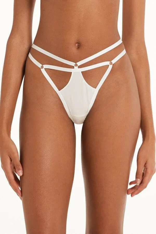 Braguita Brasileña de Microfibra Brillante con Tira Lateral Fina