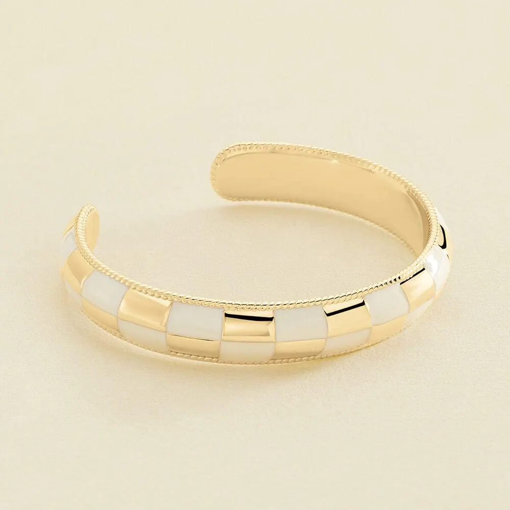Pulsera rígida BRIGITTE - Marfil / Oro