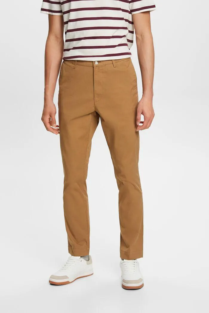 Pantalón chino ajustado en sarga de algodón