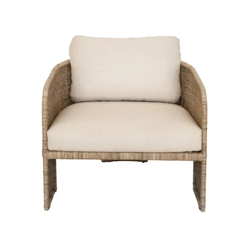 Rattan armchair with cushions, Delvina