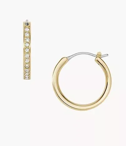 Pendientes de aro de acero inoxidable en tono dorado