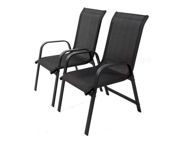 Juego de 2 sillas para jardin textileno "porto"- phoenix - negro
