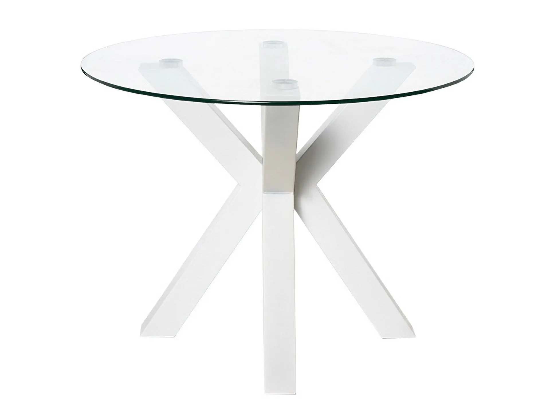 Mesa redonda con sobre cristal