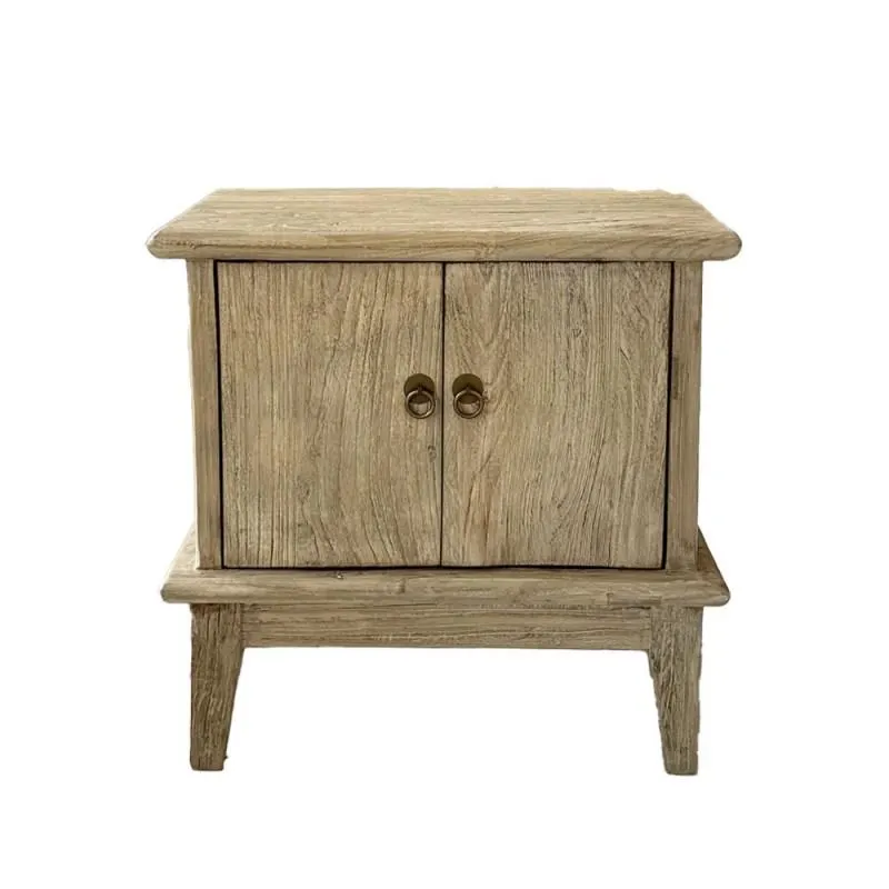 Elm wood bedside table, Palo Santo