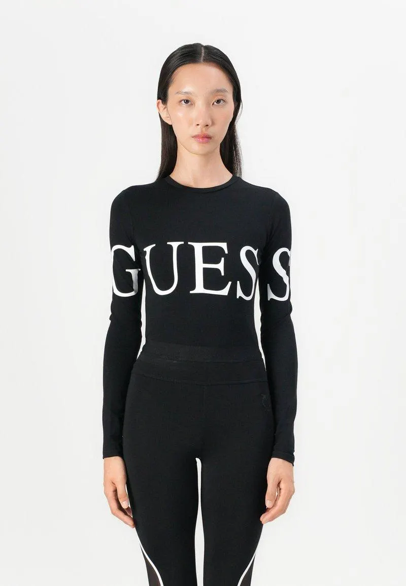 LOGO - T-shirt à manches longues - jet black