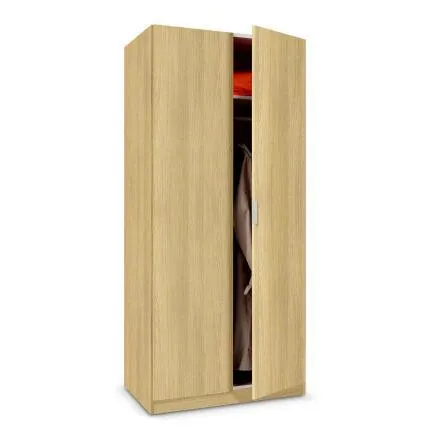 Armario de 2 puertas abatibles, en color roble