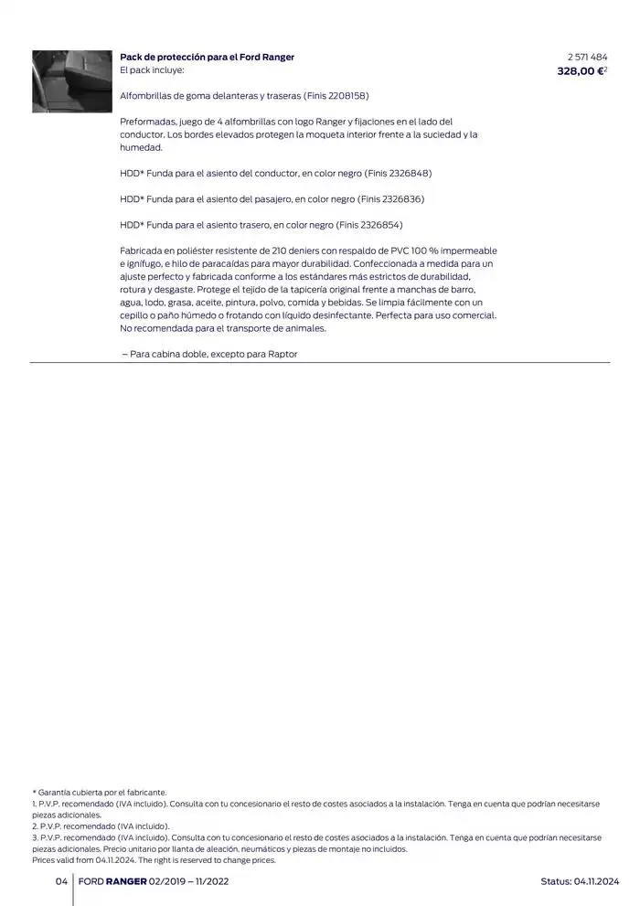 Catálogo de Ford de accesorios Ford Ranger 13 de noviembre al 13 de noviembre 2025 - Página 4