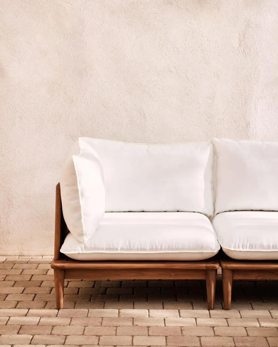 Sillón modular rinconero Portitxol de madera maciza de teca