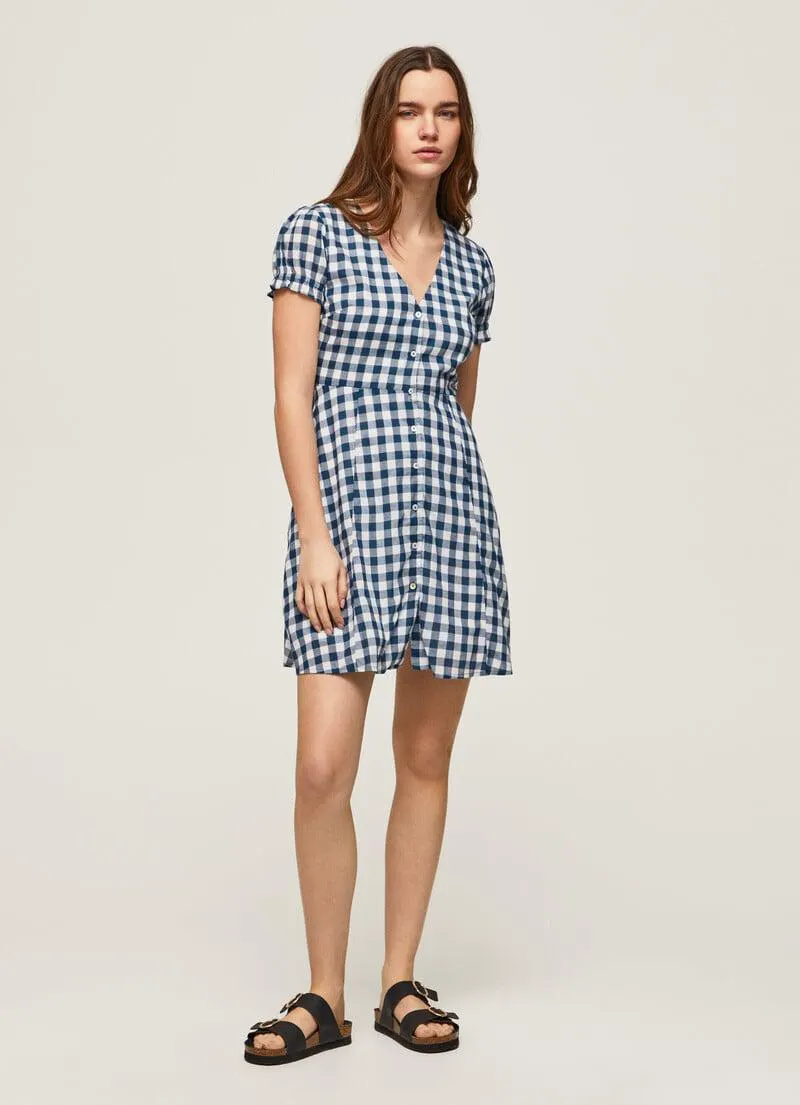 VESTIDO ESTAMPADO CUADROS VICHY