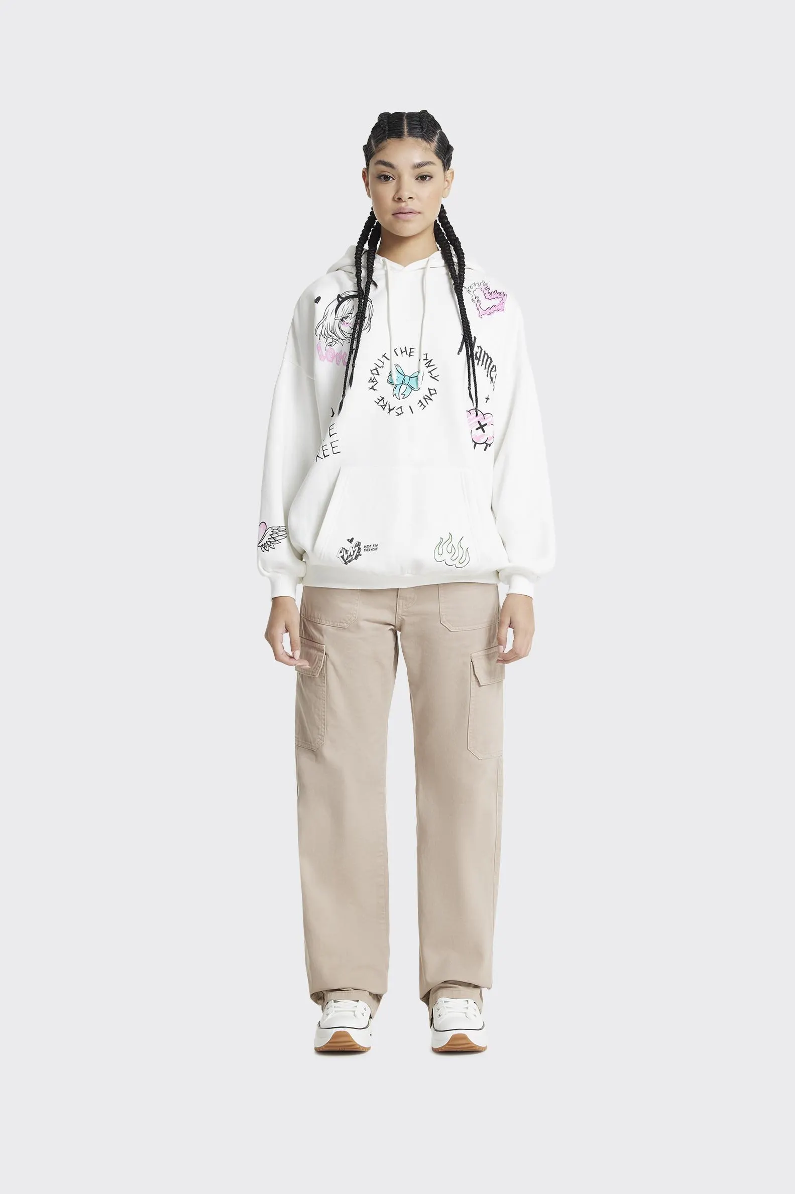 SUDADERA CAPUCHA Polinesia GRAFITTI MUJER