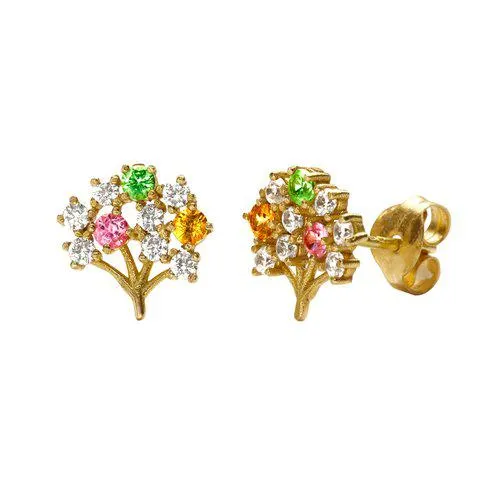 Pendientes Zafiros Árbol de la vida Oro