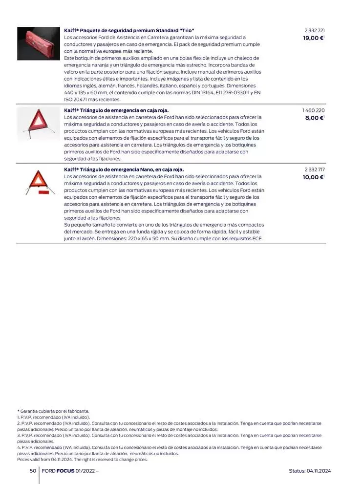 Catálogo de Ford de accesorios Focus 13 de noviembre al 13 de noviembre 2025 - Página 50