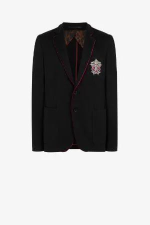 Blazer de botonadura simple con parche Mirror Snake