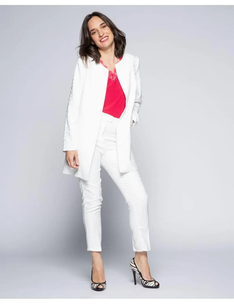 Levita Larga Jacquard Rosas