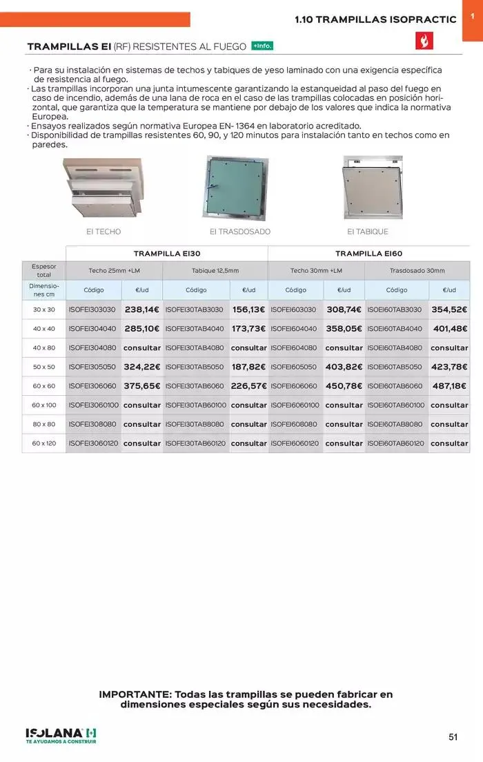 Catálogo de PLACA DE YESO LAMINADO – TARIFA ISOLANA 31 de marzo al 31 de marzo 2025 - Página 46