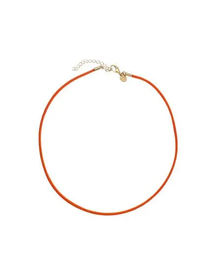 Choker de seda naranja 40 cm con broche dorado