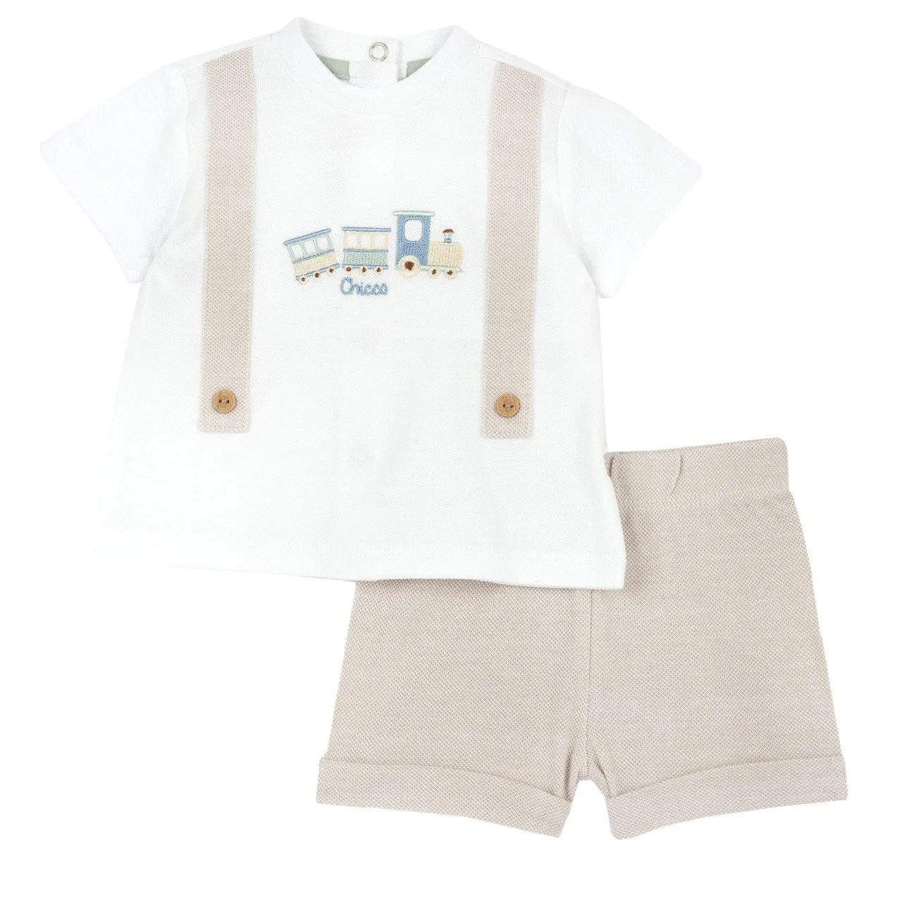 Conjunto de polo y pantalón corto bebés tren