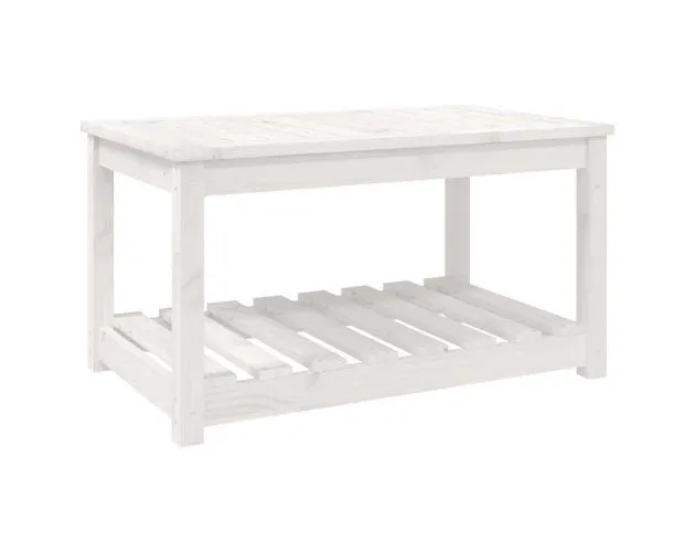 vidaXL mesa de jardín madera maciza de pino blanco 82,5x50,5x45 cm