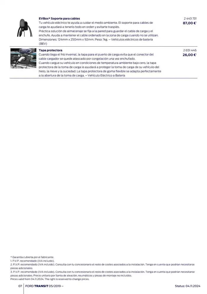 Catálogo de Ford de accesorios Transit Van 13 de noviembre al 13 de noviembre 2025 - Página 7