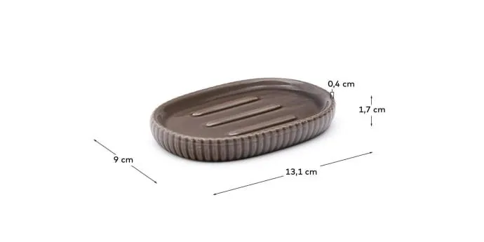 Jabonera Selime de gres marrón