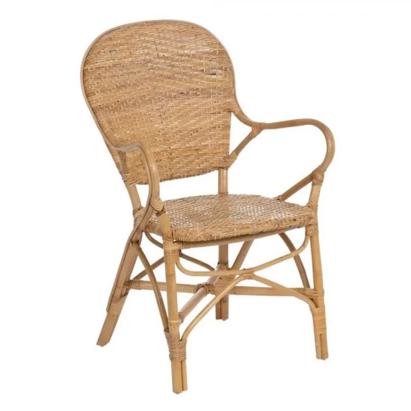 Silla exterior ratán con reposabrazos Alma