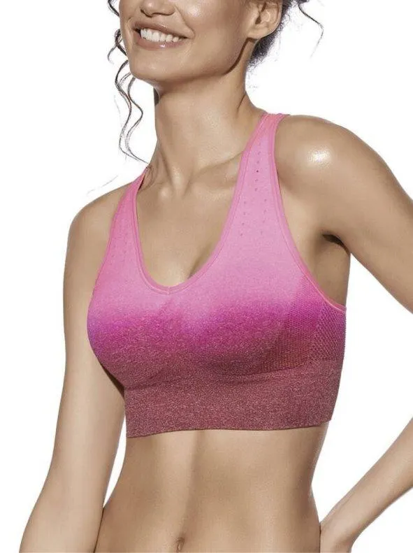 Sujetador deportivo tipo top bicolor