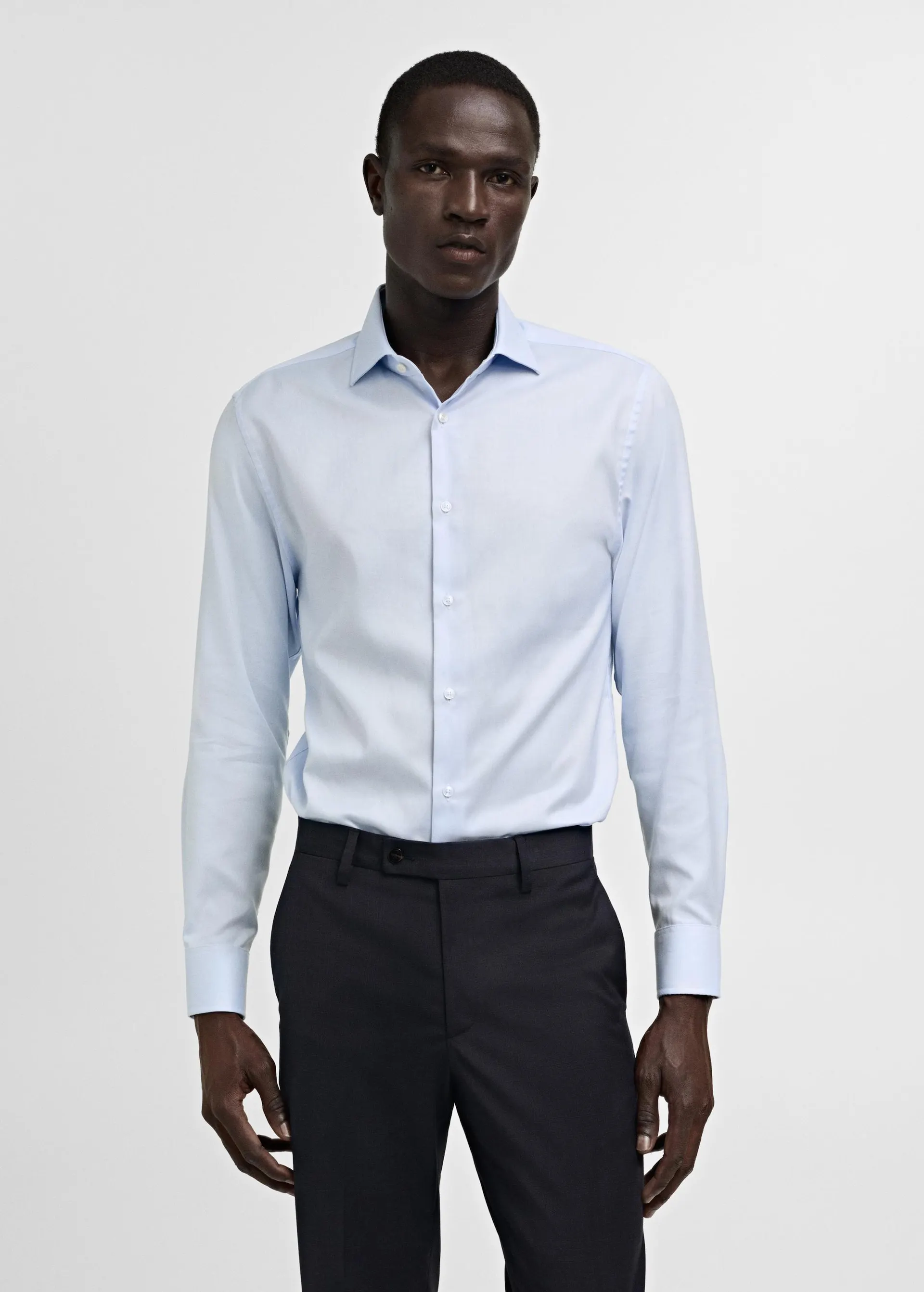 Camisa traje slim fit estructura