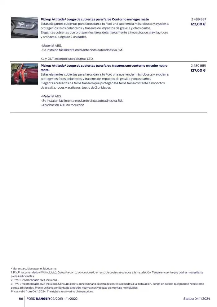 Catálogo de Ford de accesorios Ford Ranger 13 de noviembre al 13 de noviembre 2025 - Página 86