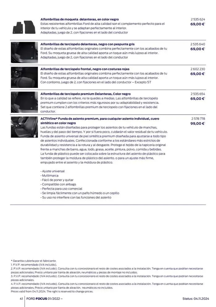 Catálogo de Ford de accesorios Focus 13 de noviembre al 13 de noviembre 2025 - Página 41