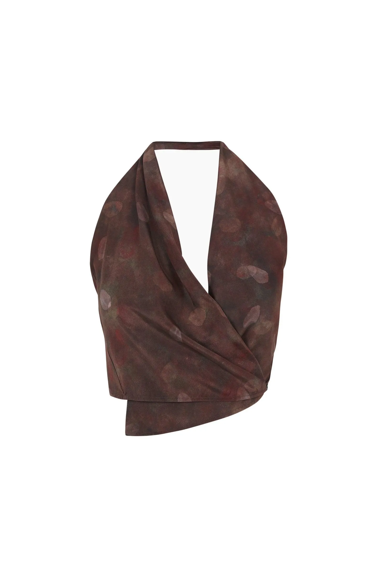 Nolita, top halter en seda aran print