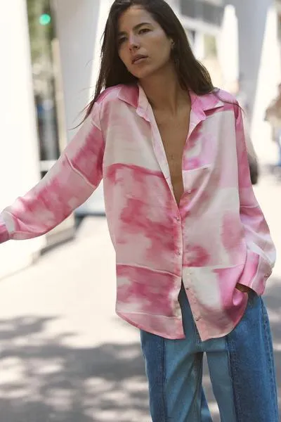 CAMISA SATINADA ESTAMPADO TIE DYE