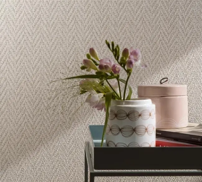 Papel pintado vinilo geométrico Espiga gris claro