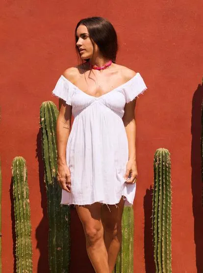 Luna Mini - Minivestido con mangas abullonadas para Mujer