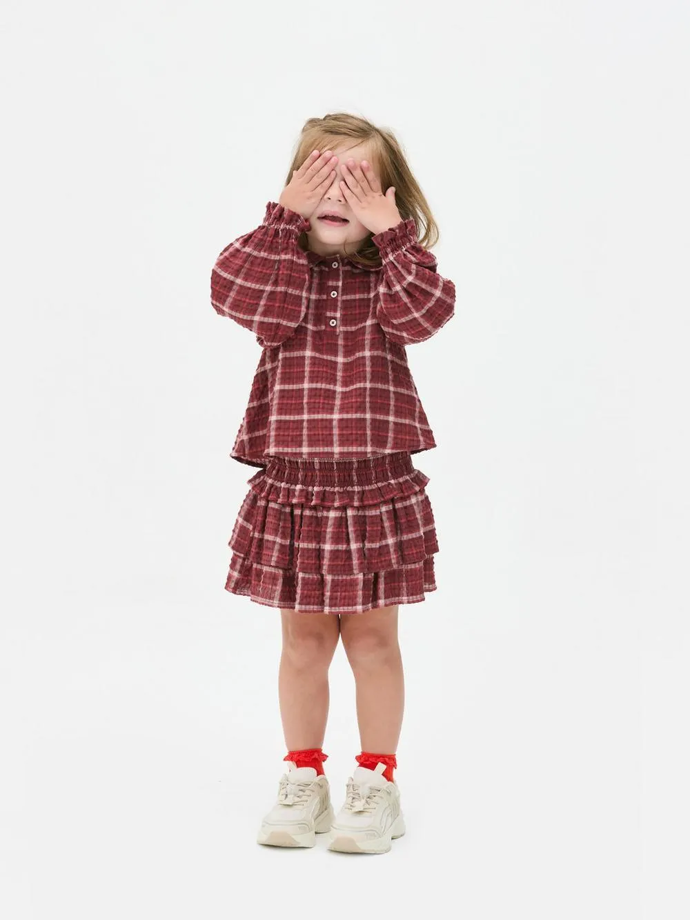 1,5-8 años | Falda a cuadros con volantes