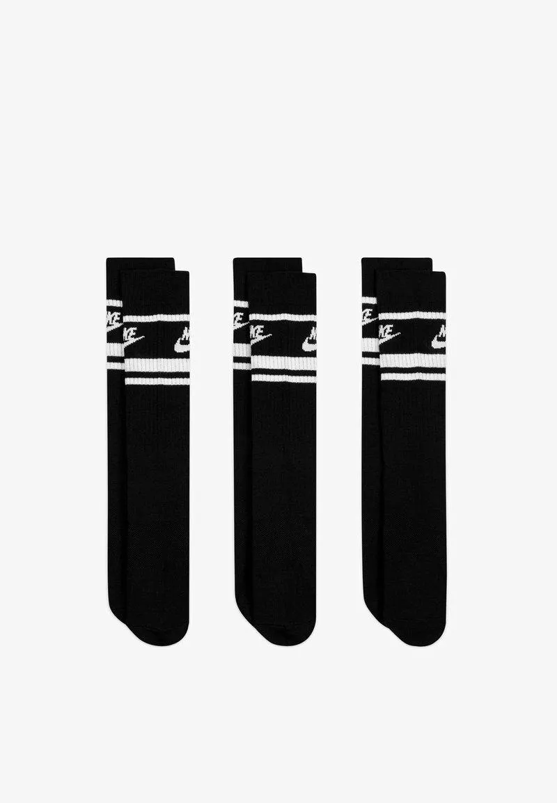 EVERYDAY ESSENTIAL CREW STRIPES UNISEX 3 PACK - Calcetines - black white
