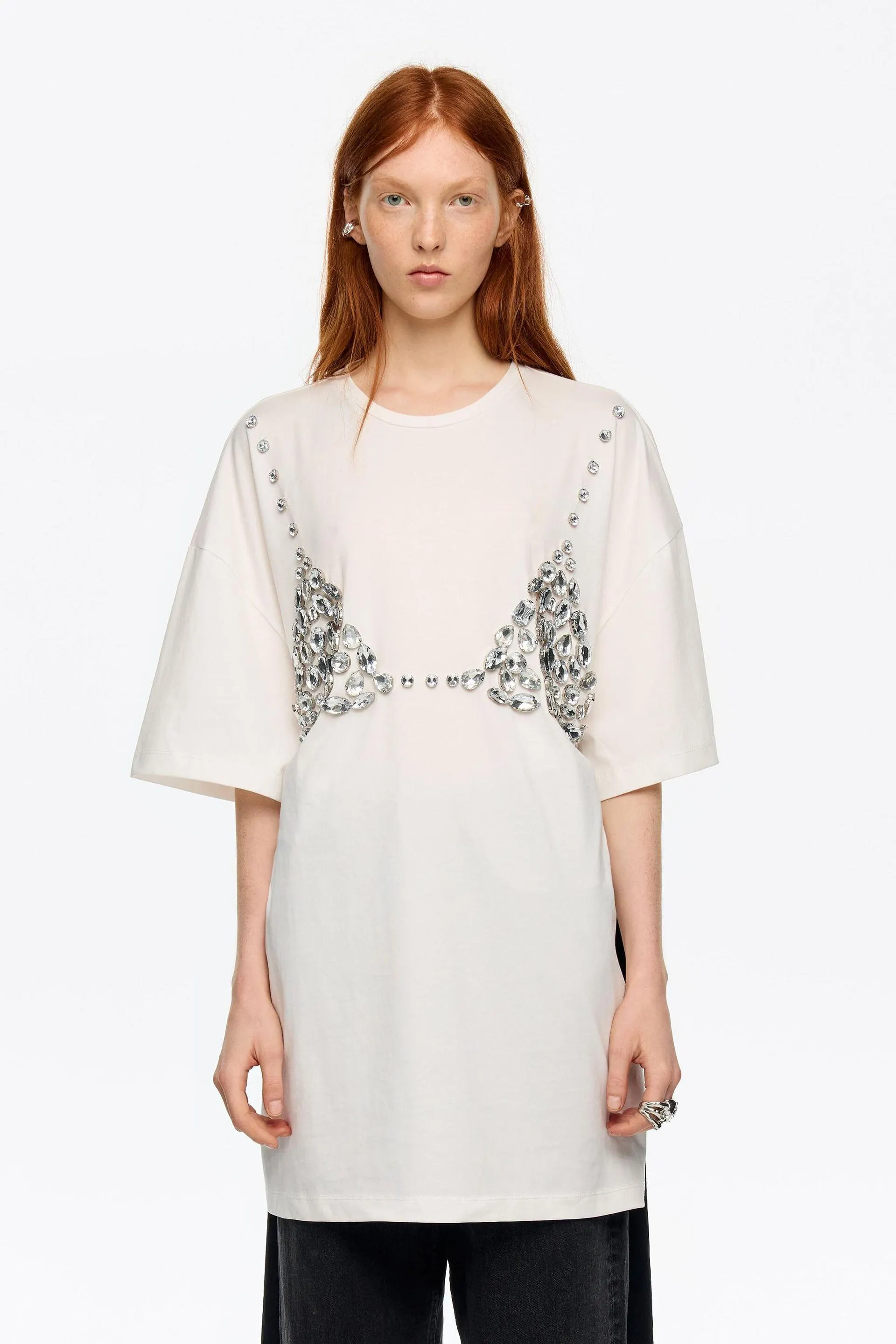 Camiseta top cristales blanca