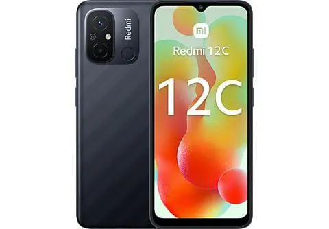Móvil - Xiaomi Redmi 12C, Negro, 64 GB, 3 GB RAM, 6.71" HD+ Dot Drop display, MediaTek Helio G85, 5000 mAh, Android