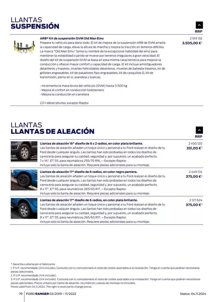 Catálogo de Ford de accesorios Ford Ranger 13 de noviembre al 13 de noviembre 2025 - Página 79