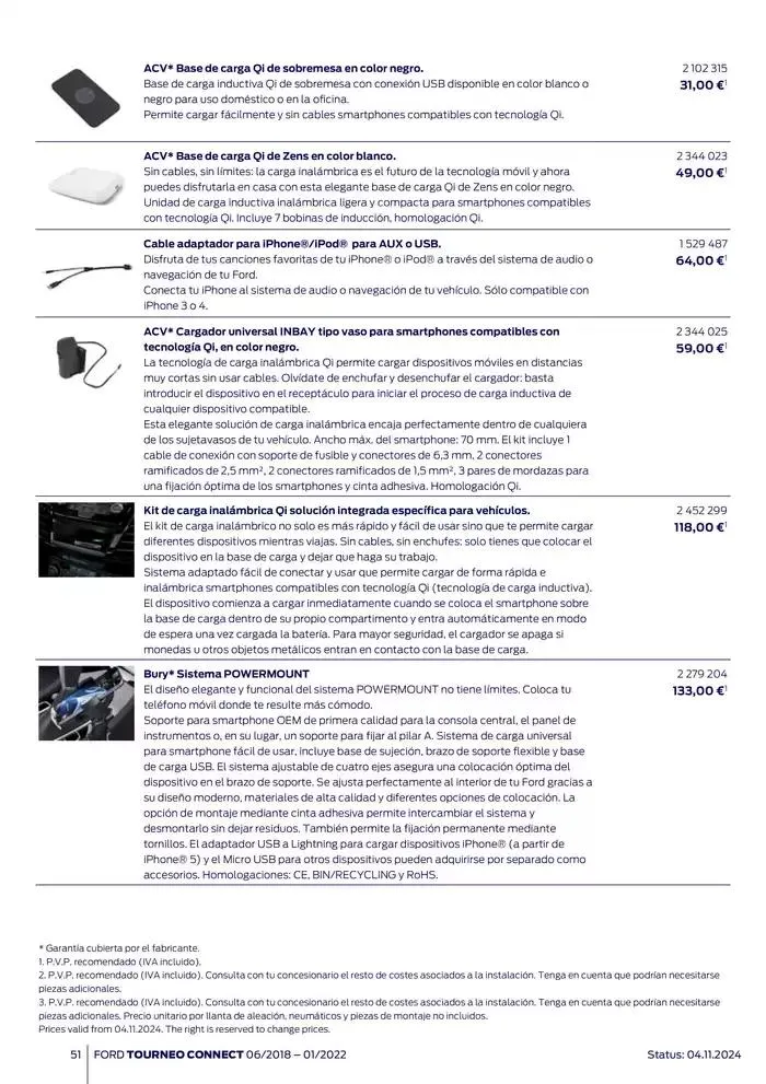 Catálogo de Ford de accesorios Tourneo Connect 13 de noviembre al 13 de noviembre 2025 - Página 51