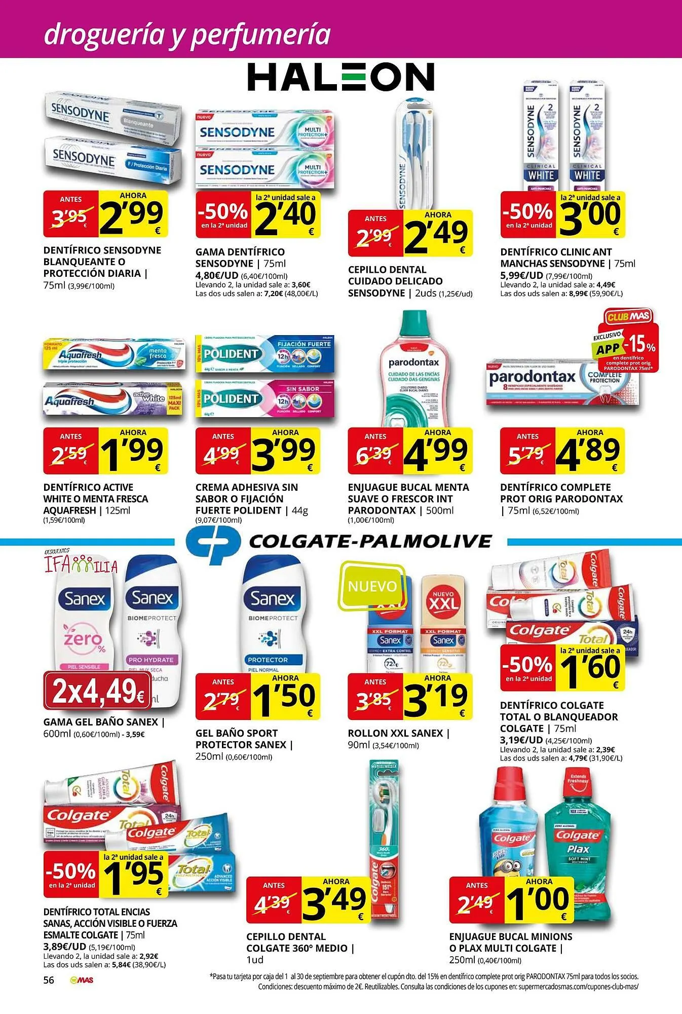 Catálogo de Folleto Supermercados MAS 29 de agosto al 30 de septiembre 2025 - Página 56