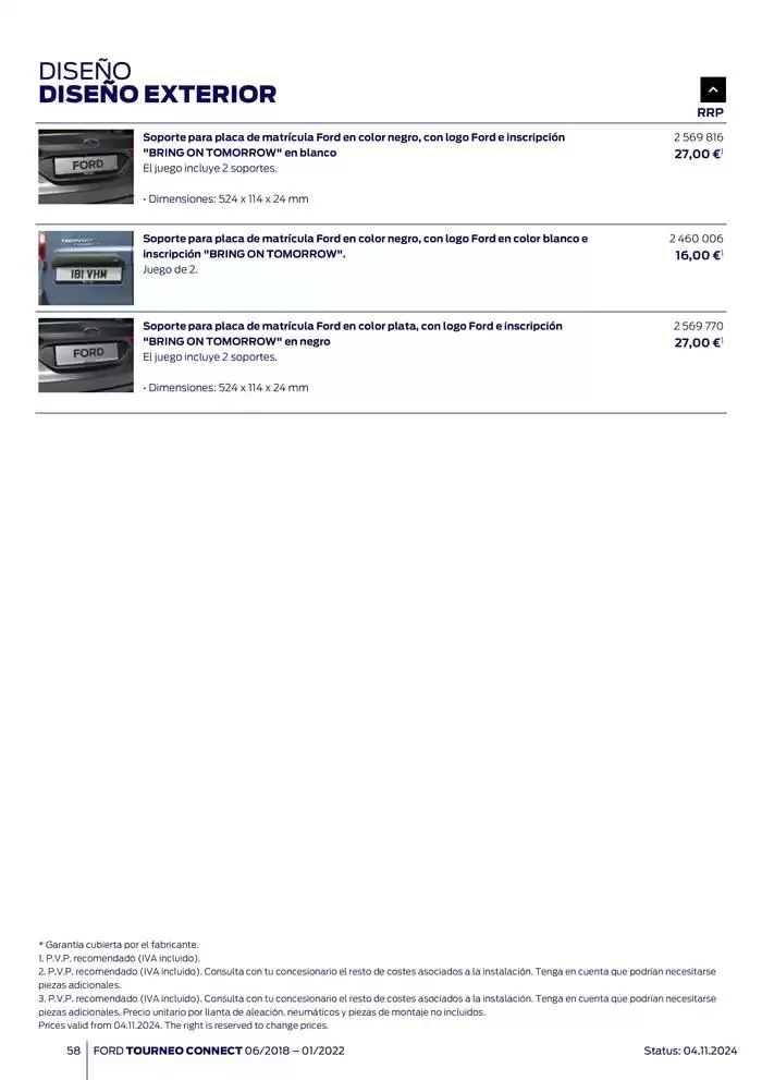 Catálogo de Ford de accesorios Tourneo Connect 13 de noviembre al 13 de noviembre 2025 - Página 58