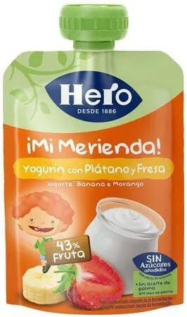 Alimento infantil Hero Yogurín con plátano y fresa 100g