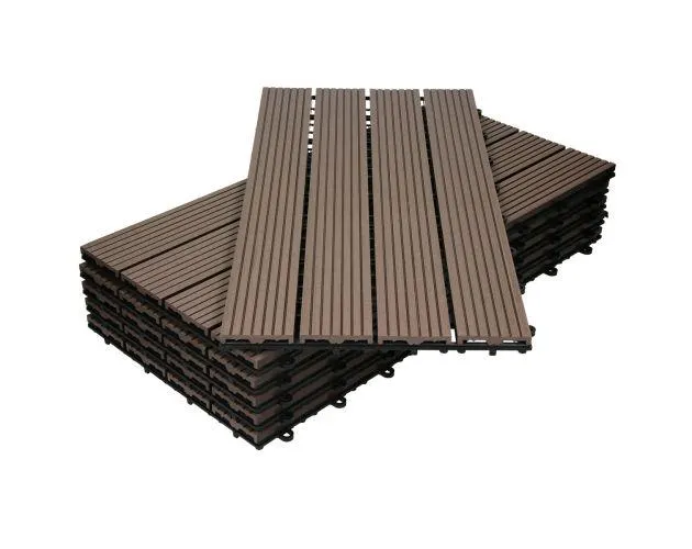 Baldosas de patio wpc de 12 piezas 60x30 cm ecd germany