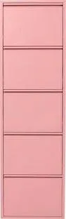 Zapatero de acero rosa 5 compartimentos 50x173 cm