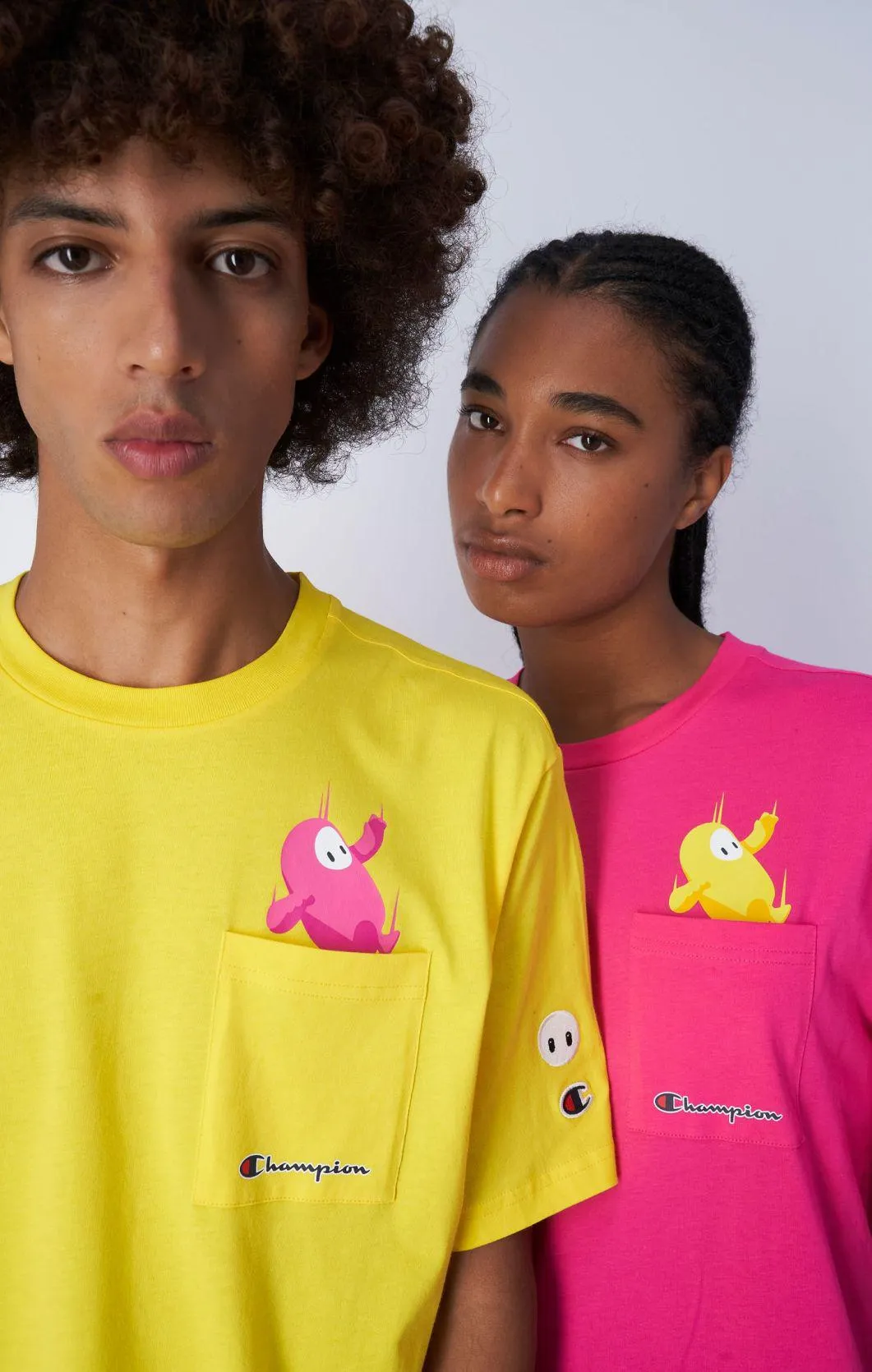 Dark Pink Camiseta Champion x Fall Guys con bolsillo