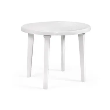 Mesa de Jardín Redonda Blanca ø 90 cm