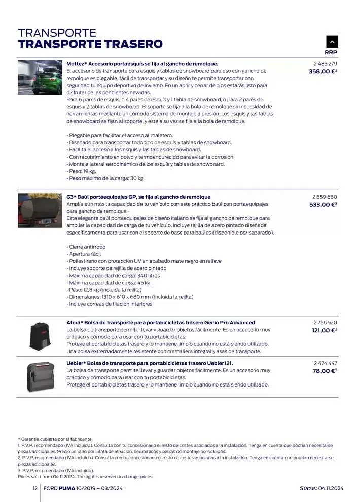 Catálogo de Ford de accesorios Ford Puma 13 de noviembre al 13 de noviembre 2025 - Página 12